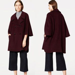 NWOT Loft Purple Wool Cape Coat XS
